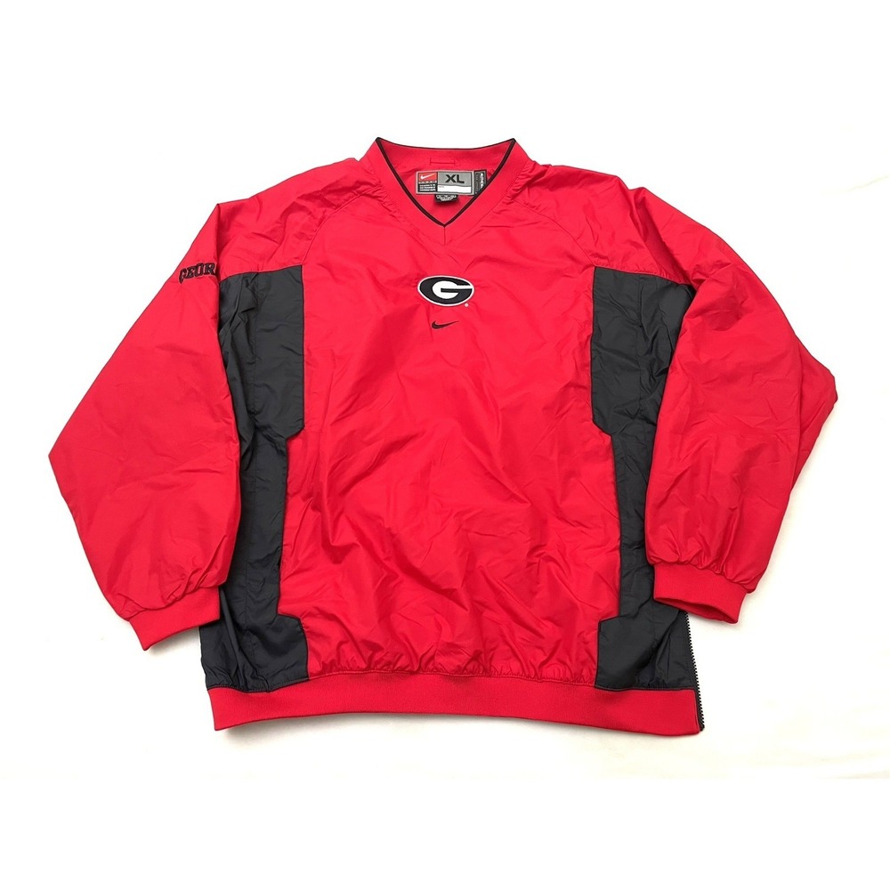 Vintage Y2K Nike Georgia Bulldogs UGA Center Swoosh Windbreaker‎ Pullover XL Red